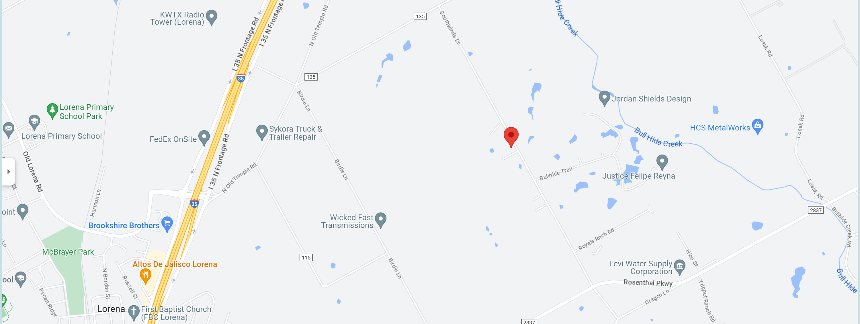 Map Showing Lorena Veterinary Center